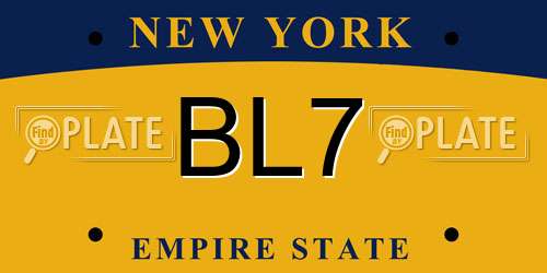 BL7 New York License Plate