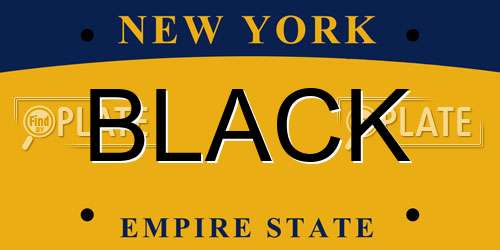 BLACK New York License Plate