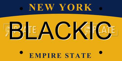 BLACKIC New York License Plate