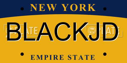 BLACKJD New York License Plate