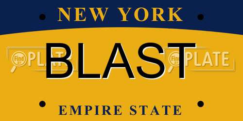 BLAST New York License Plate