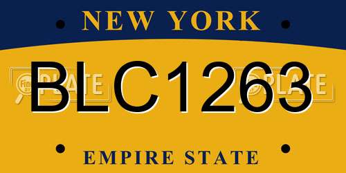 BLC1263 New York License Plate