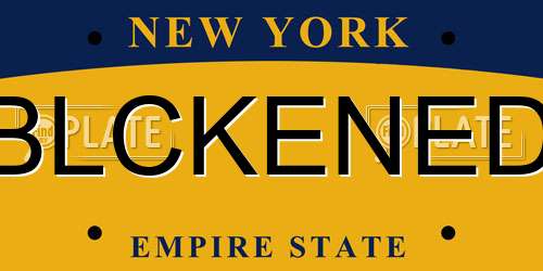 BLCKENED New York License Plate