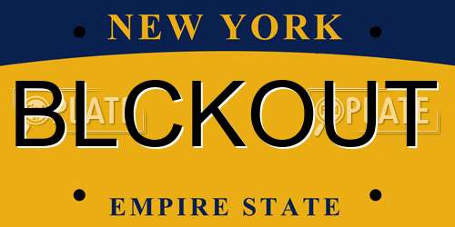 BLCKOUT New York License Plate