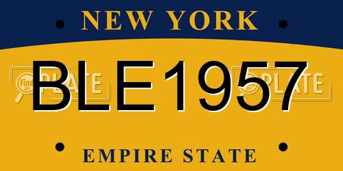 BLE1957 New York License Plate