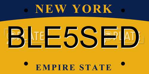 BLE5SED New York License Plate