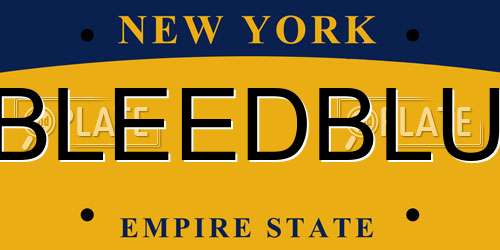 BLEEDBLU New York License Plate