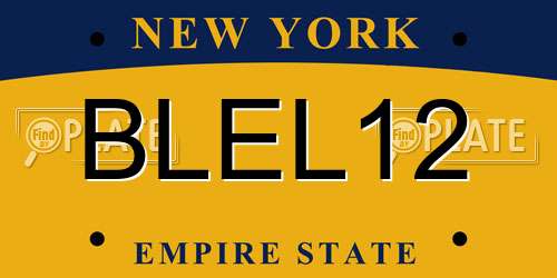 BLEL12 New York License Plate