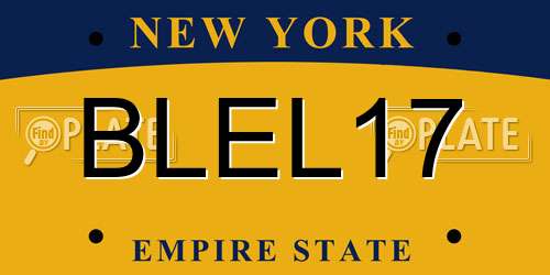 BLEL17 New York License Plate