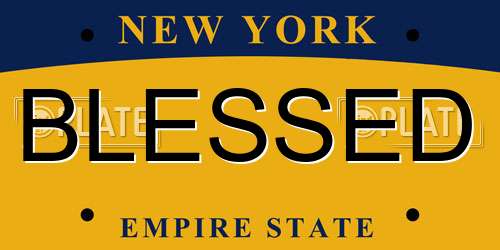 BLESSED New York License Plate