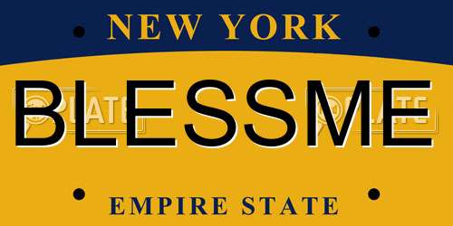 BLESSME New York License Plate