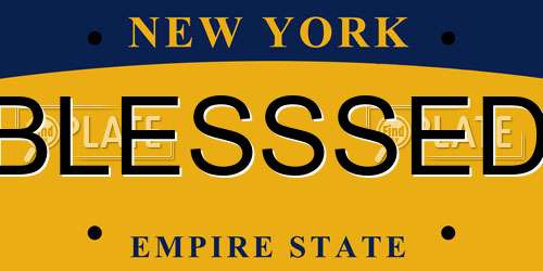 BLESSSED New York License Plate