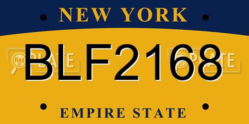BLF2168 New York License Plate