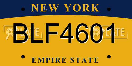 BLF4601 New York License Plate