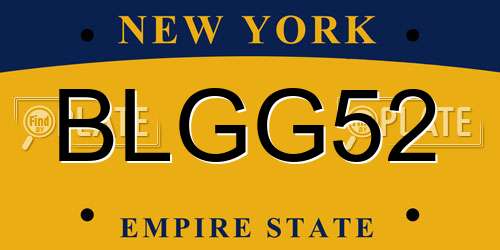 BLGG52 New York License Plate
