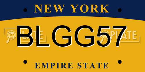 BLGG57 New York License Plate