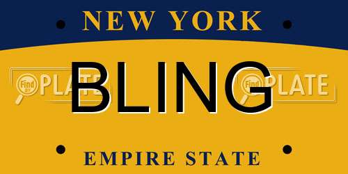 BLING New York License Plate