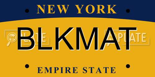 BLKMAT New York License Plate