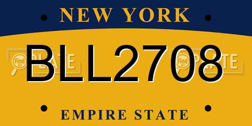 BLL2708 New York License Plate