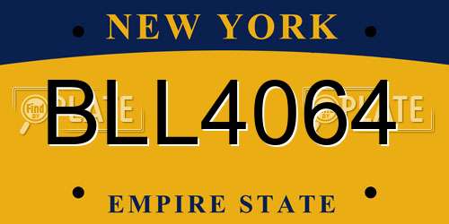 BLL4064 New York License Plate