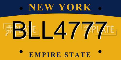 BLL4777 New York License Plate