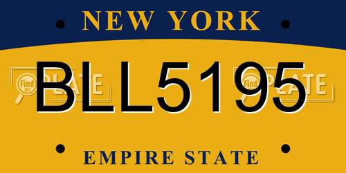 BLL5195 New York License Plate
