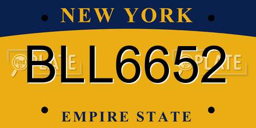 BLL6652 New York License Plate