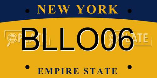 BLLO06 New York License Plate