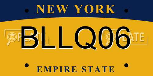 BLLQ06 New York License Plate
