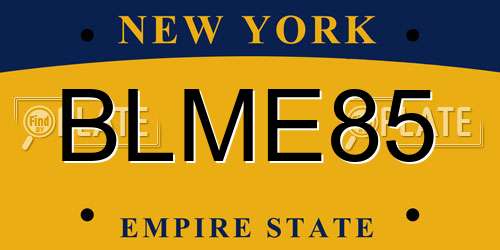 BLME85 New York License Plate