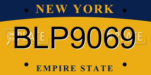 BLP9069 New York License Plate