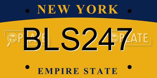 BLS247 New York License Plate