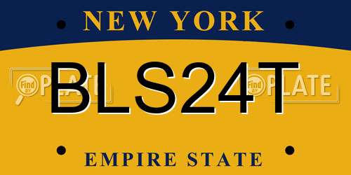 BLS24T New York License Plate