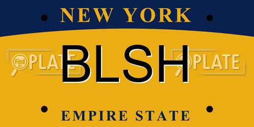 BLSH New York License Plate