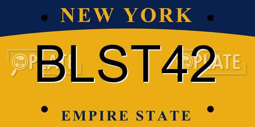 BLST42 New York License Plate