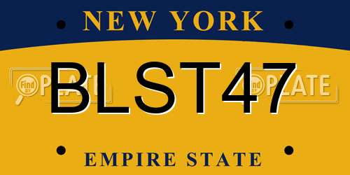 BLST47 New York License Plate