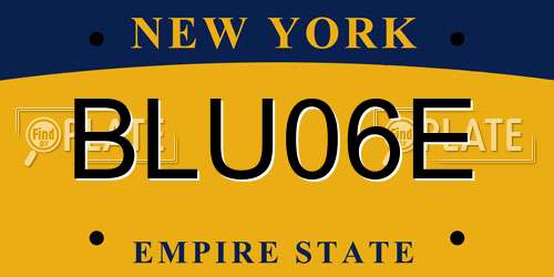 BLU06E New York License Plate