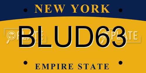 BLUD63 New York License Plate