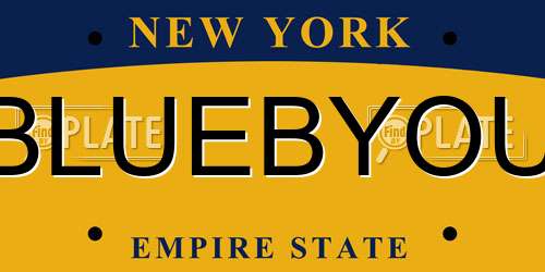 BLUEBYOU New York License Plate