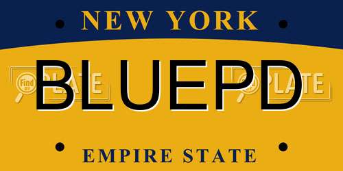 BLUEPD New York License Plate