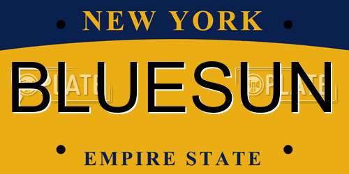 BLUESUN New York License Plate