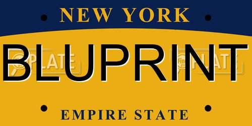 BLUPRINT New York License Plate