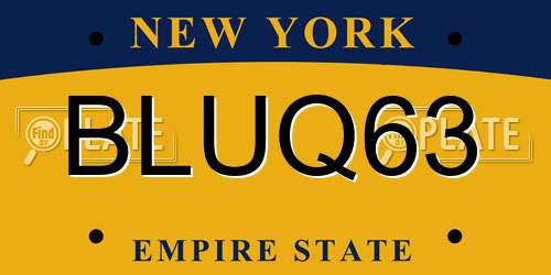 BLUQ63 New York License Plate