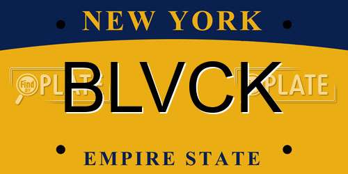 BLVCK New York License Plate