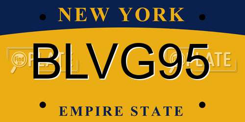 BLVG95 New York License Plate