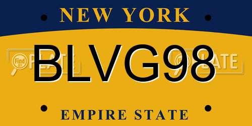 BLVG98 New York License Plate