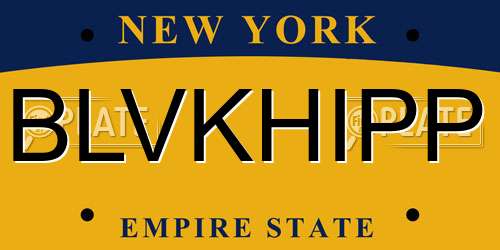 BLVKHIPP New York License Plate