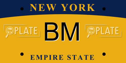 BM New York License Plate