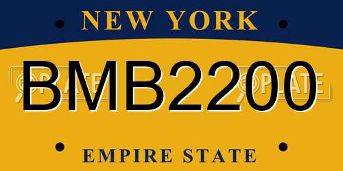 BMB2200 New York License Plate