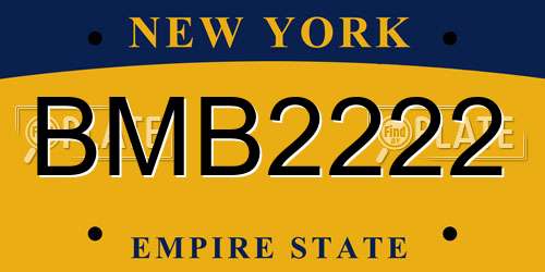 BMB2222 New York License Plate